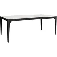 colico table extensible cargo 160(210-260)x90 cm (blanc statuario mat - chêne noir absolu et grès effet marbre)