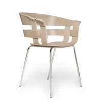 design house stockholm chaise wick chair chêne-pieds chromés