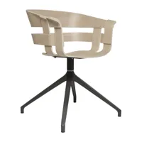 design house stockholm chaise de bureau wick chair chêne-pieds en métal gris
