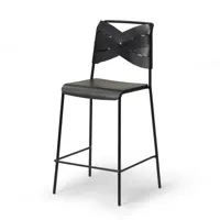 design house stockholm chaise de bar torso noir-noir