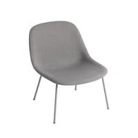 muuto fauteuil lounge fiber avec pieds en acier remix 133-grey
