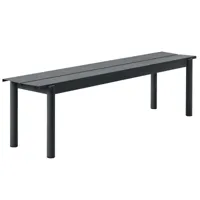 muuto banc linear steel bench 170x34 cm noir