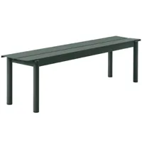 muuto banc linear steel bench 170x34 cm vert foncé