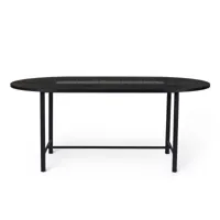 warm nordic table be my guest 180 cm chêne huilé noir-noir