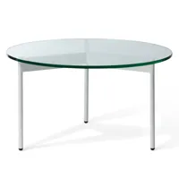 warm nordic table basse from above ø72 cm structure blanche transparent