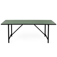 warm nordic table à manger à structure noire herringbone tile forest green