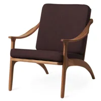 warm nordic fauteuil lean back balder teak coffee brown