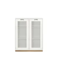 asplund vitrine snö e white, support en chêne, dj.30 cm