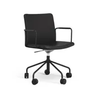 swedese la chaise de bureau stella peut être montée/abaissée par basculement cuir elmosoft 99999 noir, structure noire, inclinaison au dos