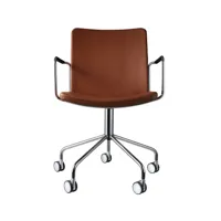 swedese chaise de bureau stella elmosoft 33004 marron-chrome