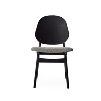 warm nordic chaise noble tissu graphic sprinkles, structure en hêtre laqué noir