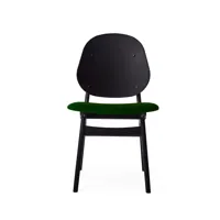 warm nordic chaise noble tissu moss green, structure en hêtre laqué noir