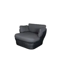 cane-line fauteuil lounge basket graphite grey, incl. coussins gris