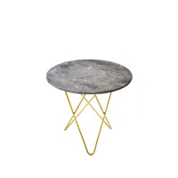 ox denmarq table basse mini o marbre gris, support en laiton