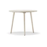 stolab table miss tailor ø90 cm bouleau laqué mat clair-plateau fixe