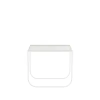 asplund table basse tati square verre, support blanc