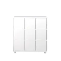 scherlin commode 1 blanc, 3 petits et 2 grand tiroirs, pieds courts