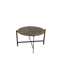 ox denmarq table basse deck marbre marron, support noir