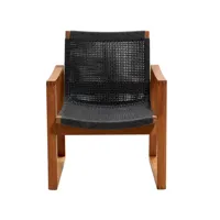 cane-line fauteuil lounge endless dark grey, support en teck