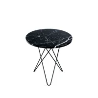 ox denmarq table basse mini o tall marbre noir, support noir
