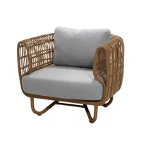 cane-line fauteuil lounge nest weave natural, cane-line natté light grey