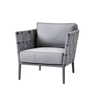 cane-line fauteuil lounge conic light grey, incl. coussins