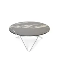 ox denmarq table basse o marbre noir, support en acier inoxydable