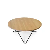 ox denmarq table basse o chêne laqué mat, support laqué noir
