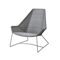 cane-line fauteuil lounge breeze weave haut dossier light grey
