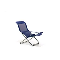 fiam chaise longue fiesta soft tissu navy, structure en aluminium