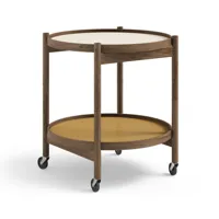 brdr. krüger table roulante bølling tray table model 50 sunny, structure en chêne huilé fumé