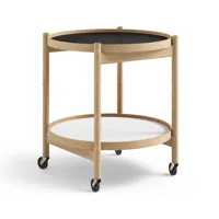 brdr. krüger table roulante bølling tray table model 50 base, structure en chêne huilé