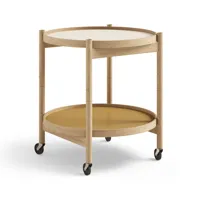 brdr. krüger table roulante bølling tray table model 50 sunny, structure en chêne huilé