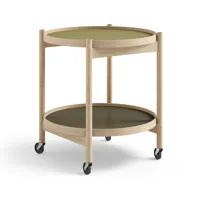 brdr. krüger table roulante bølling tray table model 50 leaf, structure en chêne non traité