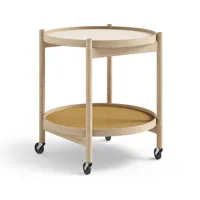 brdr. krüger table roulante bølling tray table model 50 sunny, structure en chêne non traité