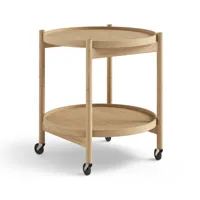 brdr. krüger table roulante bølling tray table model 50 chêne huilé, structure en chêne huilé