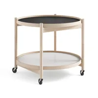 brdr. krüger table roulante bølling tray table model 60 base, structure en hêtre non traité