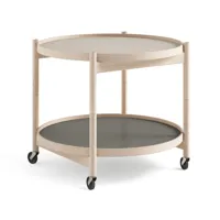 brdr. krüger table roulante bølling tray table model 60 stone, structure en hêtre non traité