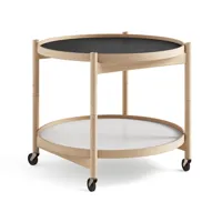 brdr. krüger table roulante bølling tray table model 60 base, structure en hêtre huilé