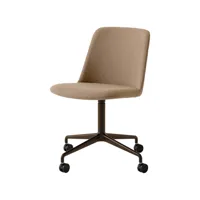 &tradition chaise de bureau rely hw23 tissu hallingdal 224 peanut, structure bronze