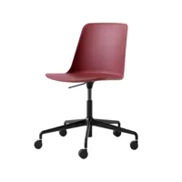 &tradition chaise de bureau rely hw28 red brown, structure tournante noire