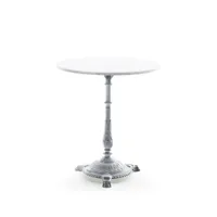byarums bruk table de café classic marbre blanc, support en aluminium brut