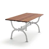 byarums bruk table byarum 142x72 cm acajou, support en aluminium brut