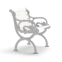 byarums bruk fauteuil byarum pin blanc laqué, support en aluminium brut