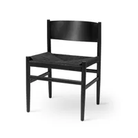 mater chaise nestor hêtre lasuré noir, siège noir