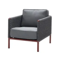 cane-line fauteuil lounge encore cane-line airtouch bordeaux/dark grey, incl. coussins