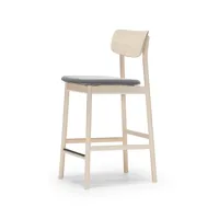 stolab chaise de bar prima vista tissu blues 9202 marron/beige, structure en bouleau laqué mat clair