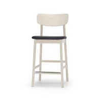 stolab chaise de bar prima vista tissu blues 9833 noir, structure en bouleau huilé blanc