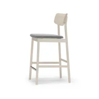 stolab chaise de bar prima vista tissu blues 9202 marron/beige-structure en bouleau huilé blanc