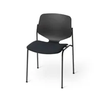 mater chaise nova sea tissu cura 60111 black, structure en acier noir
